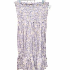 Sand & Shore XL Boho Sheer Lavender Dress Smocked Sundress Beachy Resort Vibes